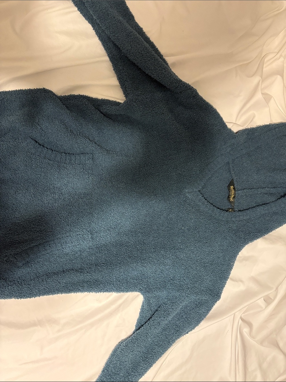 Cozy Hooded V-Neck Sweater in Teal Blue